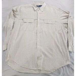 Polo Ralph Lauren Green & Red Window Pane On Cream  Mens Shirt XXL‎